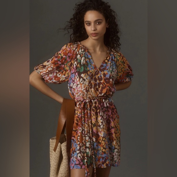 Velvet by Graham & Spencer Gracie Mini Dress Size L Wine Casual Anthropologie - Picture 4 of 15